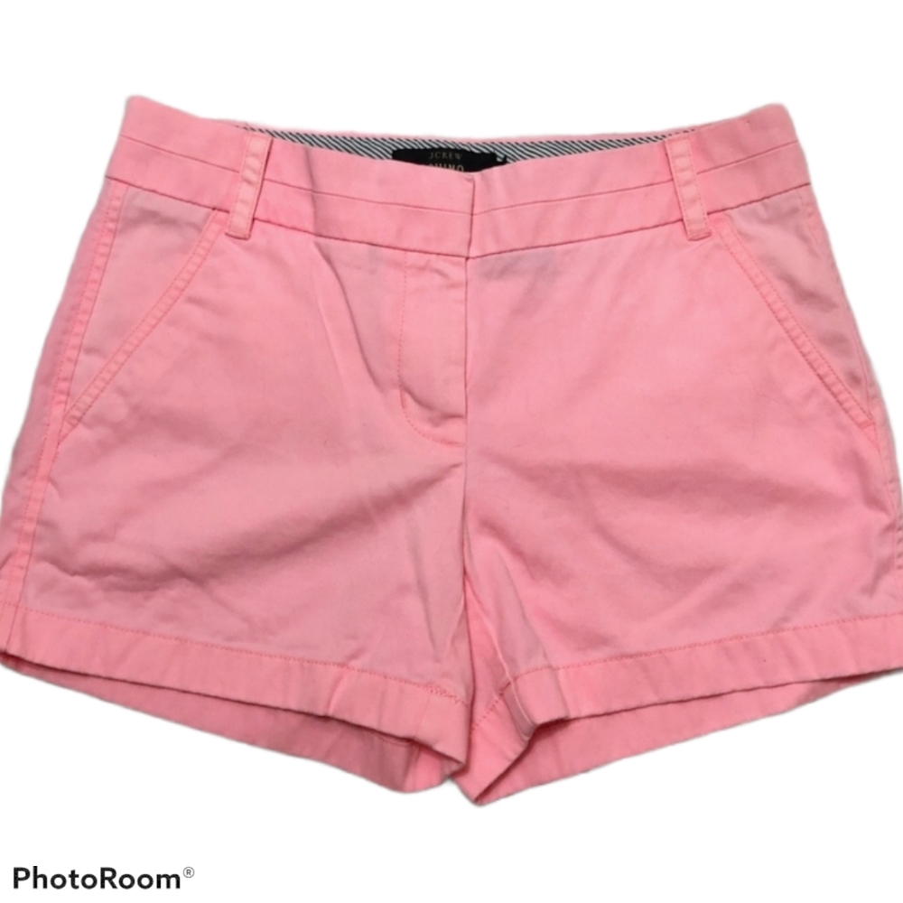 J Crew Chino Shorts Bright Pink 4" Inseam Size 0